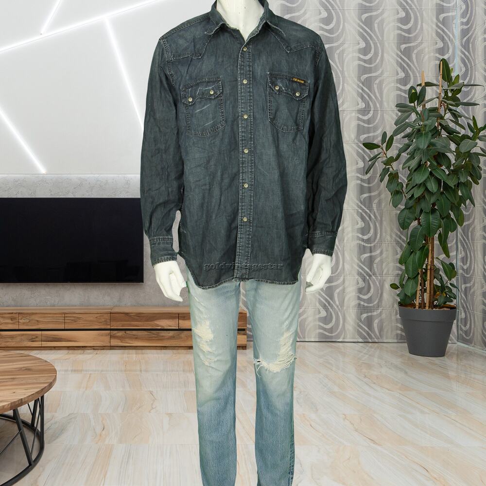 Lucky Brand Denim Western Shirt Snap Buttons M